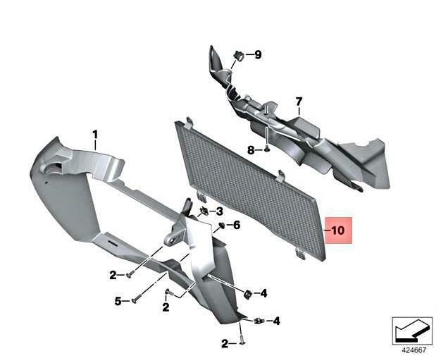 BMW K72 F800GS Schutzgitter, Kühlerschutz NEU 17117694197