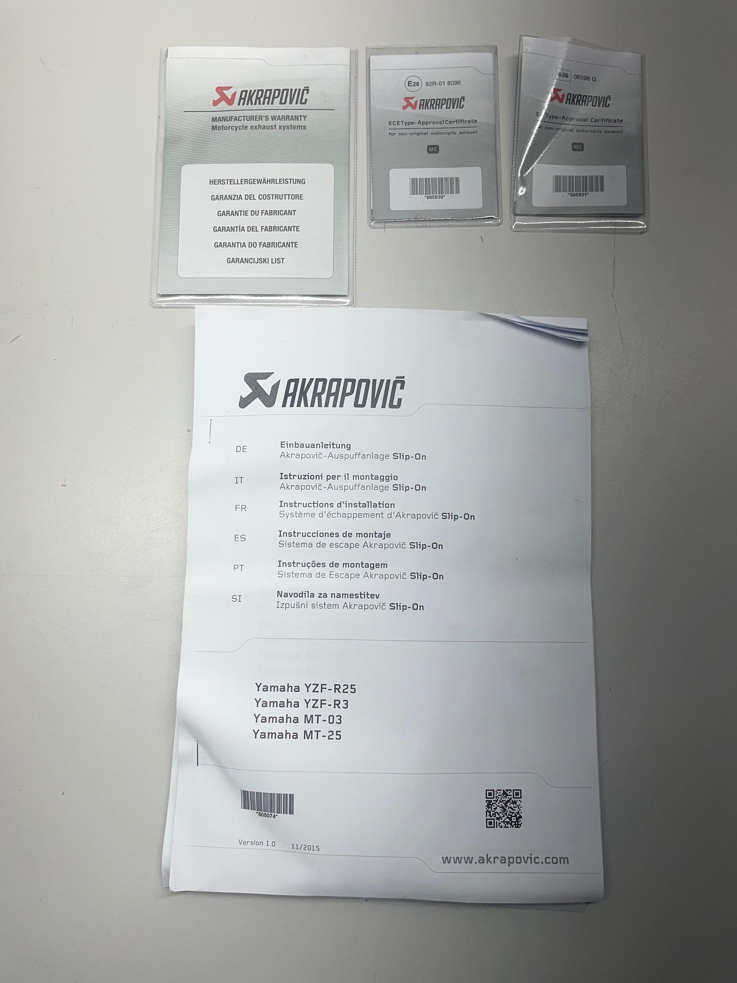 Yamaha YZF-R125 YZF-R3 MT-03 MT-125 Akrapovic Endschalldämpfer gebraucht