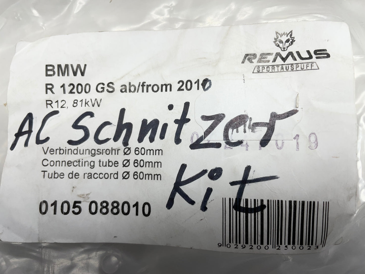 BMW R1200GS Remus Krümmer Kit Mod 10 VBR EG/ABE 60mm 0105088010