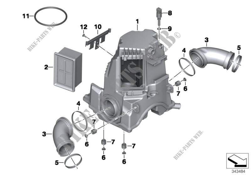 BMW R1200GS K25 Ansaug Geräuschdämpfer Luftfilterkasten 13717672506