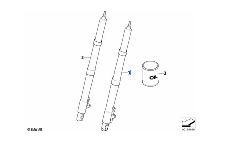 BMW R1200GS K25 Fork Leg Set Left+Right Accident-Free 31427699185 31427664952 K25 OEM Used