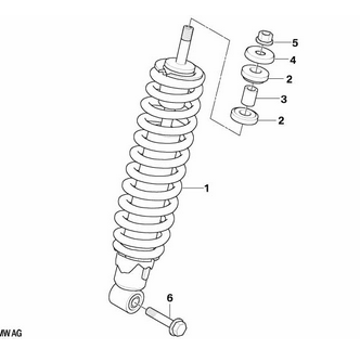 BMW R1200GS K25 04-07 Front Shock Absorber Strut 31428529485 Used