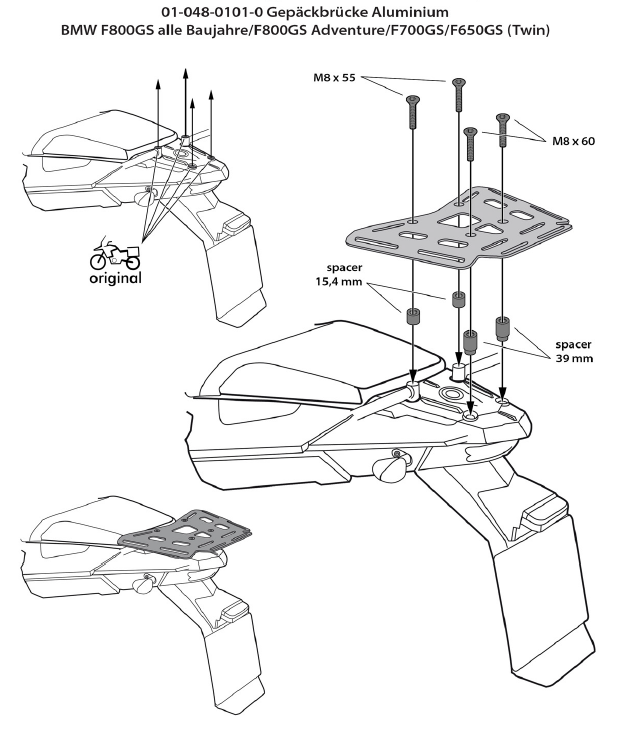 BMW F650GSTwin F700GS F800GS -2018 Gepäckbrücke Touratech 01-048-0101-0 gebraucht