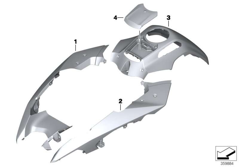 BMW R1200GS ADV K51 Vorderradabdeckung oben links light white 46618561759