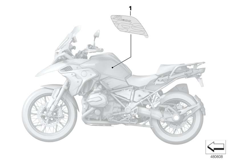 BMW R1200GS K50 Tankcover links Schriftzug NEU 46638556635