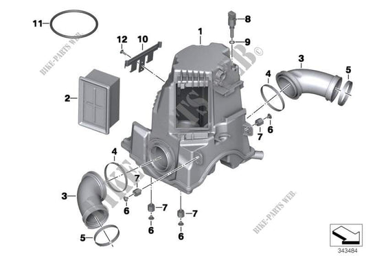 BMW R1200GS K25 Ansaug Geräuschdämpfer Luftfilterkasten 13717672506