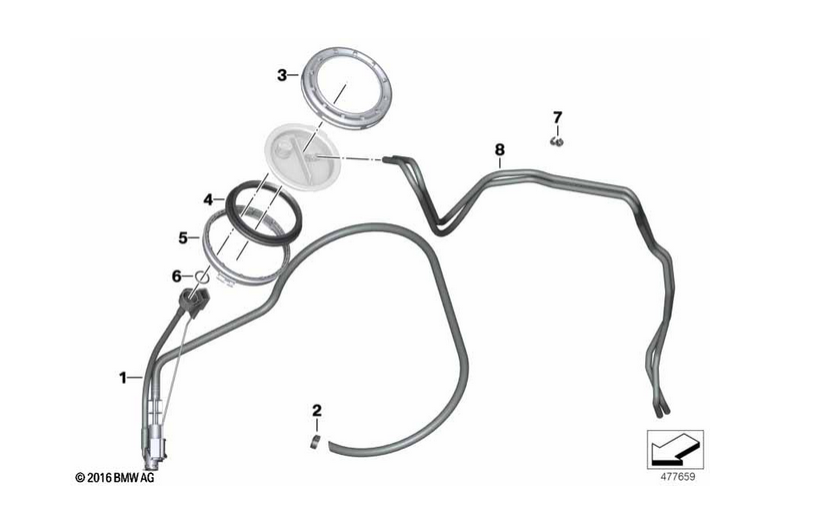 BMW R1200GS K25 Zusatzkraftstoffpumpe Tank inkl. Schläuche 16117685978 OEM gebraucht