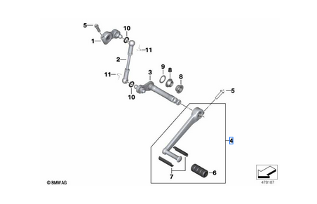 BMW R1200GS K25 foot shift lever 23417670378 OEM used