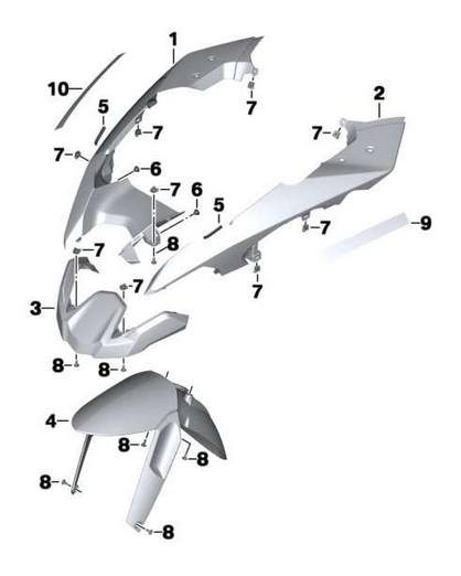 BMW R1250GS Adv R1200GS Adv K51 Vorderradabdeckung Verlängerung 46618536932 OEM Neu